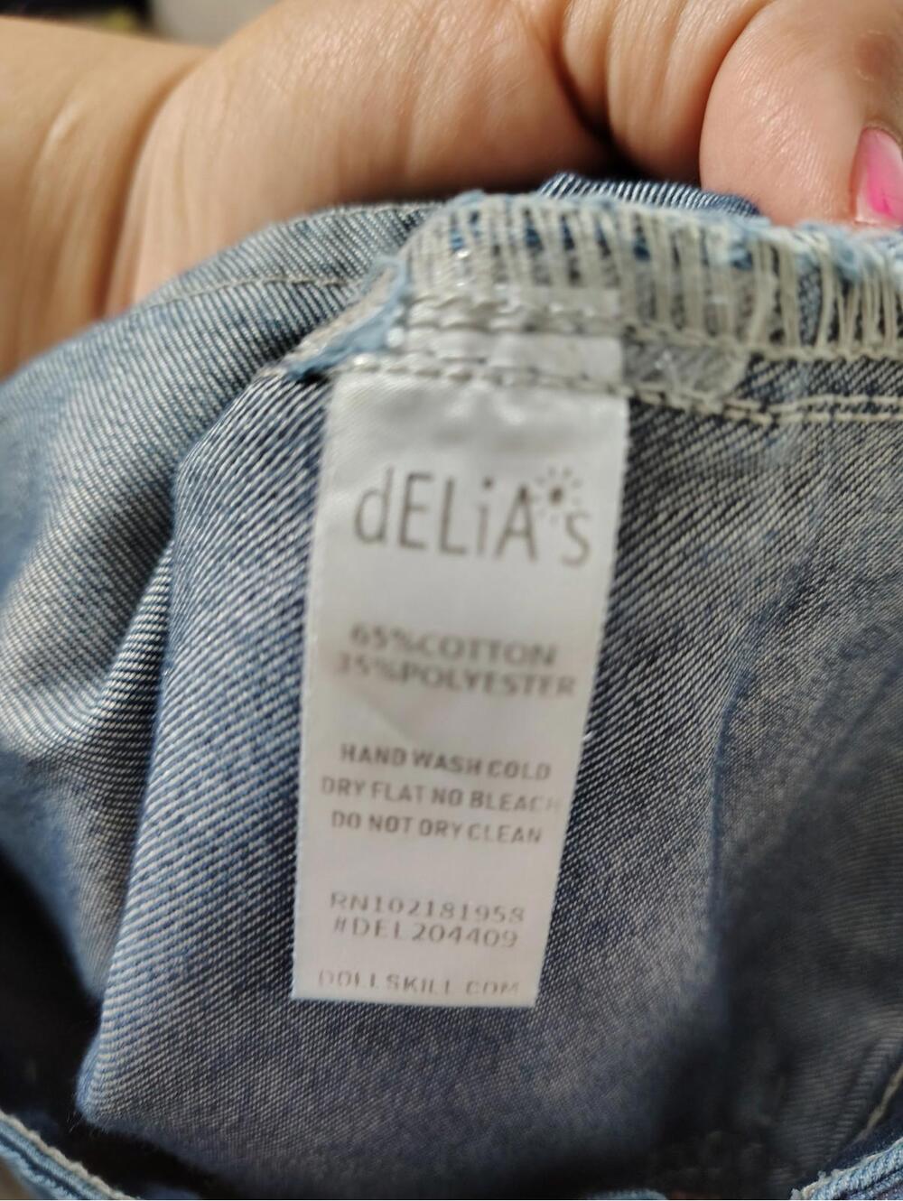 Delia's Rainbow Thread Wide Leg Jeans Small Dolls Kill Dark Wash Hippie Peasant - Picture 7 of 8